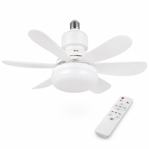Socket Fan Light DC Motor Design Removable Fan Blades Remote Control Household Integrated Light Fan Fixture