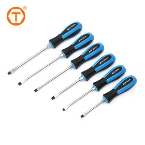 OEM ODM Bulk Screw Driver Tool Suppliers Blue CRV Slotted Phillips Magnetic Screwdriver Set with PP TPR Handle