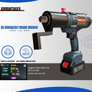 High Power 800Nm Electric Torque Wrench 18V Brushless For Steel Structure Bolting And Heavy Duty Equipment Assembly