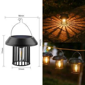 Mini Solar Hanging Lantern Outdoor Garden Patio Tree Light for Yard Balcony Camping Decorative Night Ambience