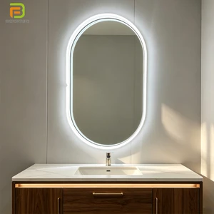 BF Custom Oval Shape Touch Switch Screen Smart Mirror Wall Mounted Vanity Mirror Bathroom Intelligent Mirrors With Led Light