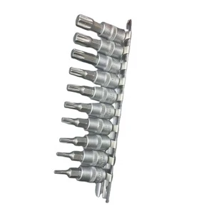 Ratchet Wrench Socket Set 10-Piece Torx Socket Bits Chrome Finish Industrial Grade CR-V Material Auto Repair Tool Set