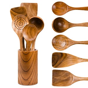 GL Wooden Cooking Utensil Set Non-stick Pan Kitchen Tool Wooden Cooking Spoons And Spatulas Wooden Spoons For Cooking Salad Fork