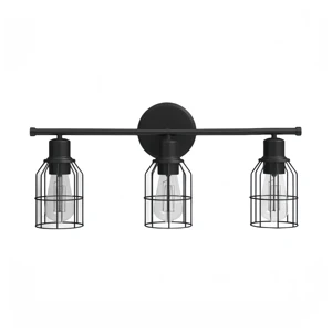 Vintage 3-Light Iron Bathroom Wall Sconce Mirror Front Vanity Lighting Fixtures with E26 LED Bulbs Decorative Wall Lamps