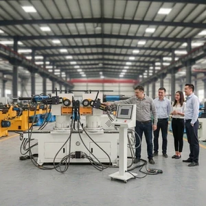 Global Warranty Double Heads Hydraulic Motor Pipe Bending Machine Alloy Aluminum High Productivity 90 Degree Rotation