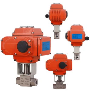 LeadWin MTD ISO5211 Normal Temperature DC24V DN25 PN16 NPT SS304 Electric Actuated Ball Valve 2 Way Motorized Actuator Water OEM
