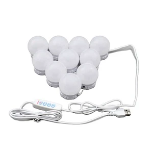 Dimmable 10 Bulbs LED Mirror Bathroom Dressing Table Makeup Lamp Vanity Lighting for Bathroom