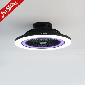 1stshine Led Ceiling Fan 23 Inch APP Control Flush Mount Fan Dimmable Ceiling Fan with RGB Light