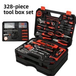 328PCS Complete Hand Tool Kit Household Auto Repair Socket Wrench Screwdriver Pliers Hardware Tool Box Set