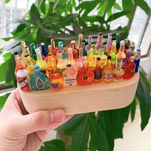 Small Wine Bottle Night Light Rechargeable Three-color Light Luminous Handmade DIY Desktop Lamp Creative Birthday Gift