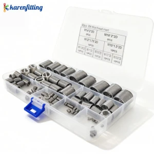 80pcs/box 304 Stainless Steel DIN Standard Wire Thread Insert M3-M16 Series Model 79 Thread Repair Kit Tool Set