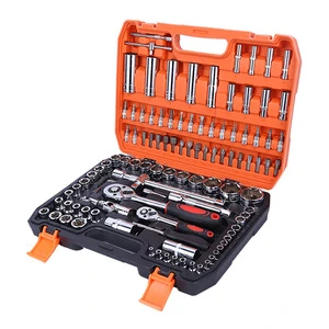 Wholesale Hand Operated OEM Wrench Yellow Black Box 108 Multifunctional Chrome-Vanadium Steel Repair Tool Set