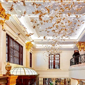 ANNO Luxury Leaf Glass Pendant Chandelier Oversized Lobby Ceiling Light Can Be Customized