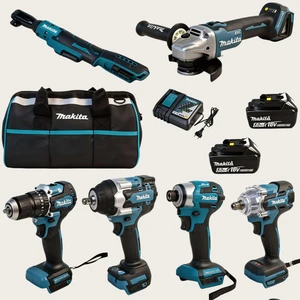 Makita Cordless Lithium-Ion 10-Piece Power Tool Combo Kit With battery & chargerSuitable Construction Woodworking Kit Combo Set