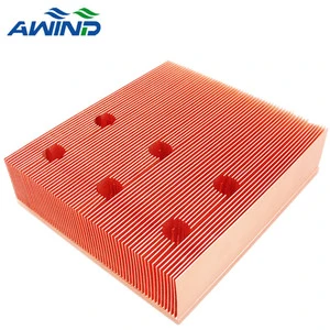 New Design Copper 1100 LED Cob square Heat Sink Dissipador De Calor Thermal Module Raspberry Skived Heatsink with CNC Process