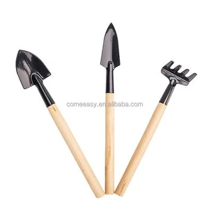 3pcs/set Mini Gardening Tools Balcony Potted Planting Flower Digging Suits Home Wooden Handle Garden