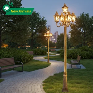 Factory Custom Victorian 5-Head LED Garden Post Light IP65 Waterproof Aluminum For Villa Park And Landscape Lighting Project