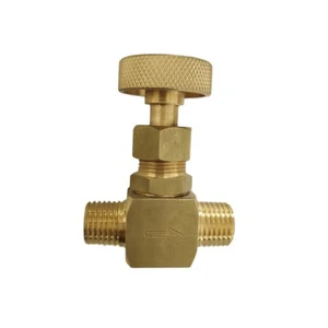 1/4-MXM Brass Needle Valve 1000psi Male To Male NPT