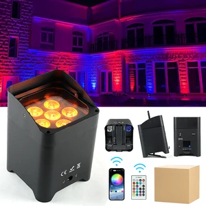 Portable 108W RGB Cold White Spotlights Built-in Battery Wireless DMX512 6in1 LED Aluminum Alloy IP20 4100K Neutral White 2.4kg
