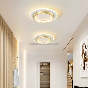 Minimalist Gold Iron Acrylic LED Ceiling Light Round Square Double Layer Flush Mount Lamp For Bedroom Living Room Corridor