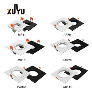Adjustable Recessed LED Downlight Housing Gimbal Trimless E27 GU10 MR16 Plastic Ceiling Indoor Fixture