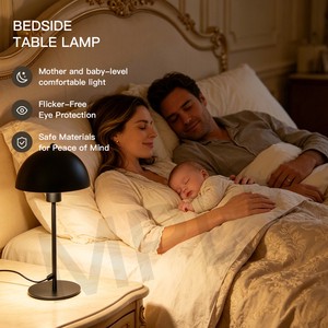 Classic Black Iron Mushroom Shape Bedside Lamp With E27 Bulb Holder For Living Room Hotel Project Wholesale