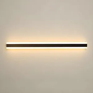 Waterproof Wall Mounted Lamp IP65 Outdoor Black 2ft 12W Decorative Dimming Linear Wall Light for Home Garden