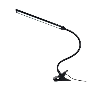 Modern DC USB Desk Lamp with Clamp 8W LED Oval Shade Flexible Gooseneck for Bedroom Living Room & Study