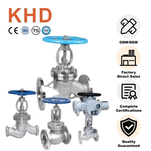 KHD API Stainless Steel Flanged Electric Industrial Globe Valve High-Temperature Stop Globe Valve for Water Gas