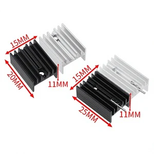 YHR20 25mm TO-220 Transistor Aluminum Heat Sink 15x10mm/16x10mm for Power Amplifier, LED, and Power Supply Cooling