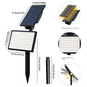 Waterproof 54-LED Reflectoscope Ground Plug Light High-brightness Solar Lawn Light for Outdoor Courtyard Decoration