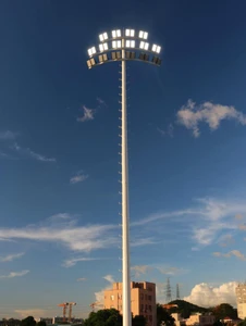 High Quality 25M 30M 35M Hot Dip Galvanized Steel High Mast Pole IP65 Rating LED Light Outdoor Street Column Square Octagonal