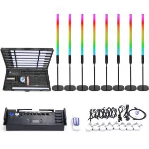 BESTYART/ BT360 Pak8 / Battery Tube 360 Degree RGB Light 8ps Packed With Power Charge Case Artnet 1.2M Length