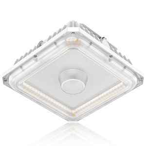 LED Canopy Lights 100W Square Commercial Exterior Fixture Surface Mount for Parking Garage Gas Station Workshop Carport Ceiling
