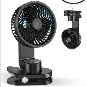 Socool Fan Portable Multifunction Table Led Light Outdoor Camping Electric 5000MAh 9 Speed Rechargeable Plastic Clip Fan