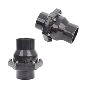 DKV 25/32/40/50mm PVC Plastic Flap Non-Return Check Valve DN25 DN32 DN40 DN50 UPVC Non-Return Valve PVC Flap Check One Way Valve