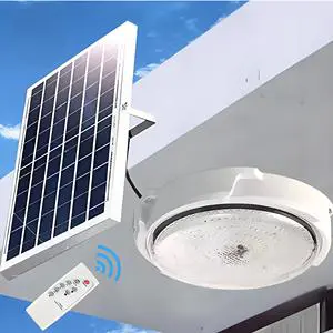 High Power 50W Solar Ceiling Light IP65 Waterproof for Outdoor Balcony Courtyard Garden Auto On/Off Rechargeable Battery