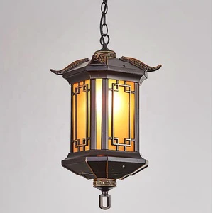 Modern Design Simple Industrial Style Outdoor Lights Waterproof Aluminum Pendant Garden Yard Chandelier Outdoor Ceiling Light