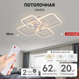 Energy-saving Modern Indoor Ceiling Lamp Living Room Dining Room Bedroom Decor 62W Smart Led Ceiling Light With Remote Control