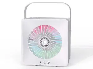 Type-C Charging Cooling Fan Mist Humidification Colorful Ambient Night Light Multi-speed Fan Built-in Battery