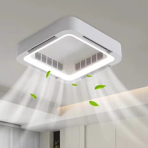 Modern IP44 AC Leafless Fan Light with Smart APP Control Ultra-quiet Flush Mount for Living Room and Bedroom