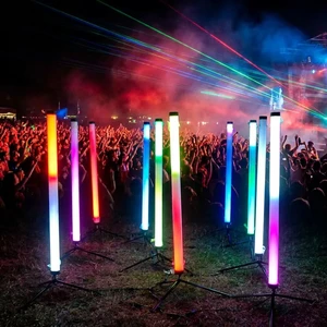 Addressable DMX512 IP65 360-Degree RGB LED Pixel Shadowless Tube Light Standing Floor Lamp Full-Color Stage Bar Lighting