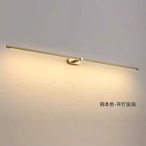 Modern Minimalist Vanity Light Bathroom Mirror Cabinet Light Gold Linear Led Wall Lamp Interior