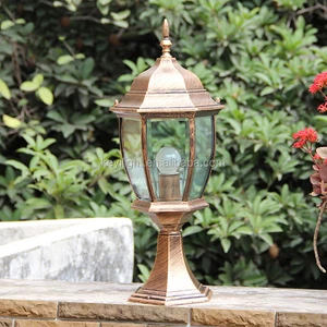 Aluminum High Quality Lamp Antique Vintage Wholesale Pillar Light Outdoor Waterproof Fence Lighting