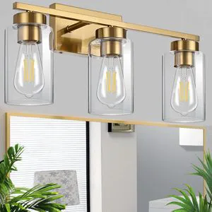 Hotel Brushed Nickel Vanity Lamp Home Decoration Wash Room Wall Sconce Glass Material Mirror Vanity Light UL ETL Certification