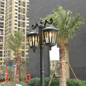 European Style Aluminum LED Lawn Light Outdoor High Pole Electric & Solar IP54 Waterproof Street Lamp for Garden Courtyard