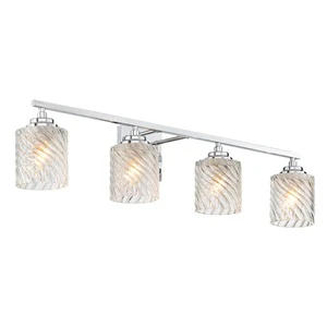 Bathroom Glass Lampshade Mirror Lamp Vanity Lighting Wall Lights Modern Home Chrome 4 Light Fixture