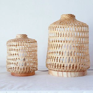 Small bamboo lamps for table center piece decorative lighting supplies hand-made bedside light lamp