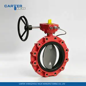 Carter DIN Butterfly Valve Carbon Steel Cast Iron Ductile Iron Stainless Steel Wafer Lug Flange Manual Pneumatic Electric Worm