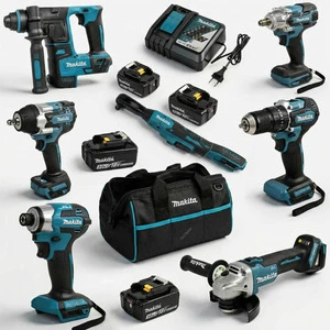 13-in-1 Household Power Tool Set, suitable for automotive repair, construction, woodworking, home DIY and other applications.